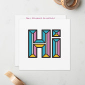 Einfach Sprichwort Hi-Flatscreen-Karte in Rosa, Bl Mitteilungskarte (Vorderseite/Rückseite Beispiel)