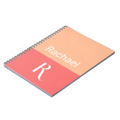 Einfach Stilftiger Name des Pfirsichmonogramms Notizblock (Linke Seite)