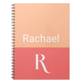 Einfach Stilftiger Name des Pfirsichmonogramms Notizblock