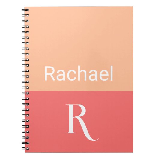 Einfach Stilftiger Name des Pfirsichmonogramms Notizblock (Vorderseite)