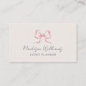 Einfach Stilftiger rosafarbener handgeschriebener Visitenkarte (Vorderseite)