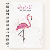Einfach stilvoll Chic Pink Flamingo Watercolor Notizblock (Vorderseite)