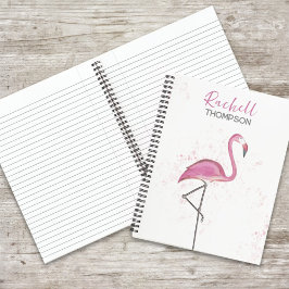 Einfach stilvoll Chic Pink Flamingo Watercolor Notizblock