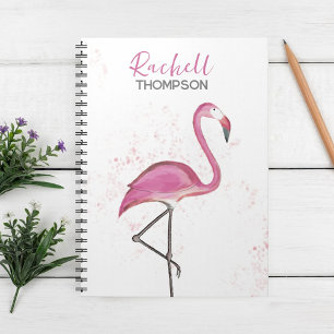 Einfach stilvoll Chic Pink Flamingo Watercolor Notizblock