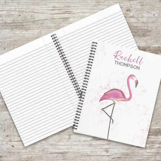 Einfach stilvoll Chic Pink Flamingo Watercolor Notizblock