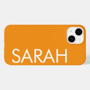 Einfach stilvoll modern angepasst Name Orange Farb Case-Mate iPhone 14 Hülle