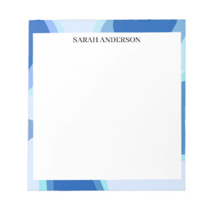 EINFACH STILVOLL MODERN INDIVIDUELL NAME BLAU ABST NOTIZBLOCK