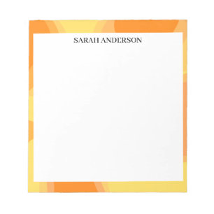 EINFACH STILVOLL MODERN INDIVIDUELLER NAME ORANGE  NOTIZBLOCK