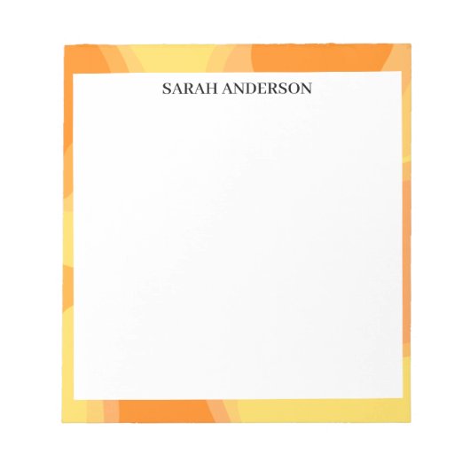 EINFACH STILVOLL MODERN INDIVIDUELLER NAME ORANGE NOTIZBLOCK (Vorderseite)