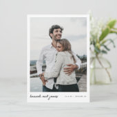 Einfach stilvoll Save the Date mit Foto einladen Einladung (Stehend Vorderseite)