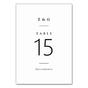 Einfach stilvoll   Schwarz-Weiß-Hochzeit Tischnummer