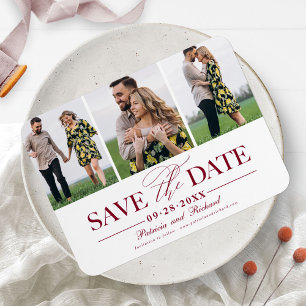 Einfach stilvolle Hochzeit - Speichert das Datum 3 Magnet