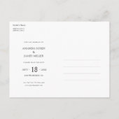 Einfach Stilvolle Save the Date Postkarte mit Foto (Rückseite)