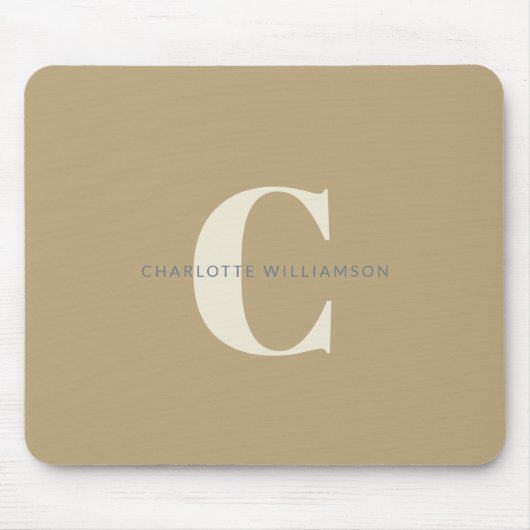 Einfach stilvoller Chic Monogram Name in Dusty Gol Mousepad (Vorne)