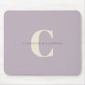 Einfach stilvoller Chic Monogram Name in Dusty Lil Mousepad (Vorne)
