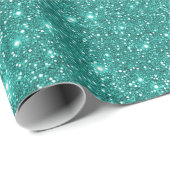 Einfach stilvoller Glam Türkis Sparkling Glitzer Geschenkpapier (Rolleneckpunkt)