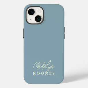 Einfach stilvoller moderner Script Name Dusty Blue Case-Mate iPhone 14 Hülle