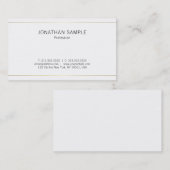 Einfach stilvolles Design Gold White Trendy Schlic Visitenkarte (Vorne/Hinten)