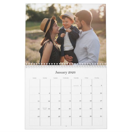 Einfach stilvolles Foto Weihnachten Kalender (Jan 2026)