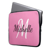 Einfach Stilvolles Monogramm Name + Initial hinzuf Laptopschutzhülle (Vorderseite Links)