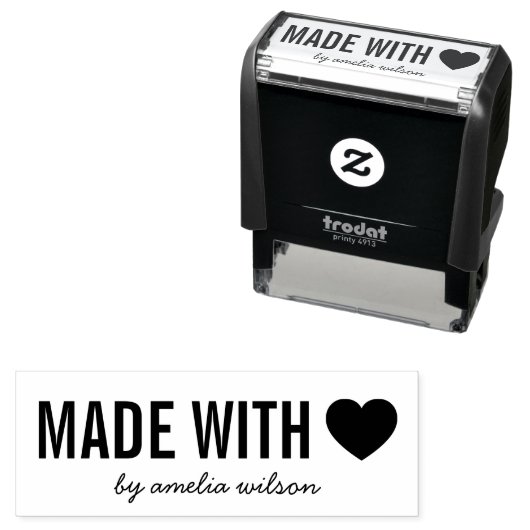 Einfach stilvolles persönliches Herz aus Liebe Permastempel (Beispiel)