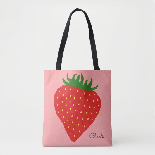 Einfach Strawberry individuelle Name Taschen (Vorderseite)
