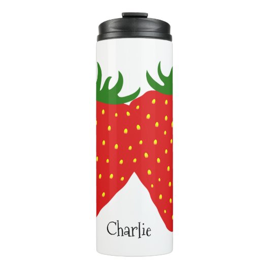 Einfach Strawberry-individuelle Name-Wäscher Thermosbecher (Vorderseite)