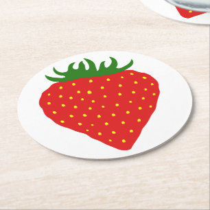 Einfach Strawberry-Untersetzer Runder Pappuntersetzer