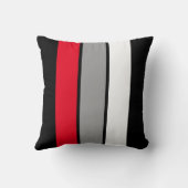 Einfach Streifen 16" des Rot-3 quadratisches Kissen (Rückseite)