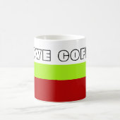 Einfach Streifen Frühlingsrot + Text / Idee Kaffeetasse (Mittel)
