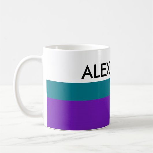 Einfach Streifen lila violett + Ihre Ideen Kaffeetasse (Links)