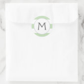 Einfach Streifen Monogramm Aufkleber / Minze (Tasche)