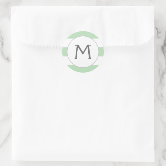 Einfach Streifen Monogramm Aufkleber / Minze (Tasche)