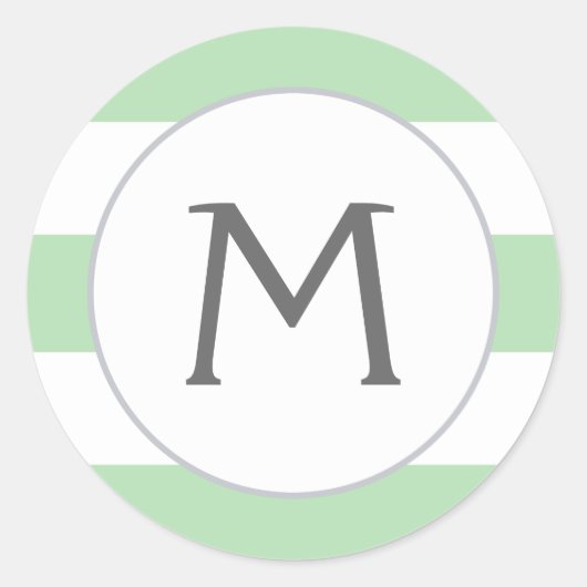 Einfach Streifen Monogramm Aufkleber / Minze (Vorderseite)