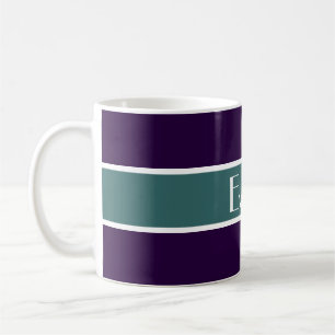 Einfach Streifen Ozean grün + Ihr Backgr. Name Kaffeetasse
