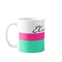 Einfach Streifen rosa Minze + Ihr Name / Ideen