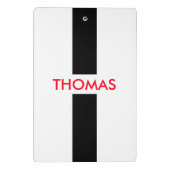 Einfach Streifen schwarz + Ihr Name / Ideen Mini Klemmbrett (Rückseite)