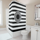 Einfach Streifen weiß & Punkte schwarz-weiß Duschvorhang (Beispiel)