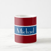 Einfach Stripes dunkelblau + Ihr Backgr. Name Kaffeetasse (Mittel)