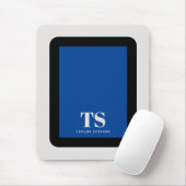 Einfach stylischer Monogram Farbblock Blau Mousepad (Mit Mouse)