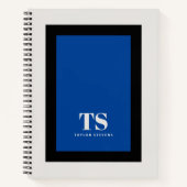 Einfach stylischer Monogram Farbblock Blau Notizblock (Vorderseite)
