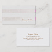 Einfach subtil gestreifter, eleganter weißer Foil  Visitenkarte (Vorne/Hinten)