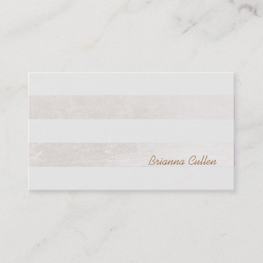Einfach subtil gestreifter, eleganter weißer Foil  Visitenkarte (Vorderseite)