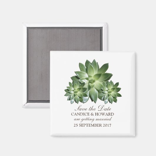 Einfach succuled Save the Date Magnet (Vorderseite/Rückseite)