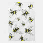 Einfach süß: Klassisches Weiß & Hummel Geschirrtuch (Vertikal)