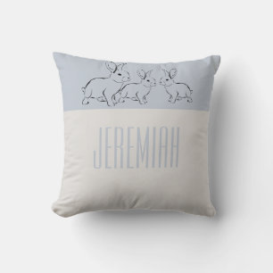Einfach süße blaue Bunnies personalisiert Kissen