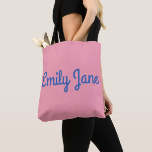 Einfach süße blaue und rosa personalisierte tasche