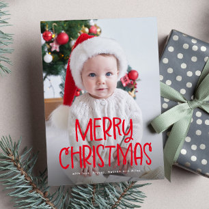 Einfach süße Frohe Weihnachten ein Foto rot