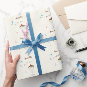 Einfach süße Geburtstags-Farbige Eiscreme Süßigkei Geschenkpapier