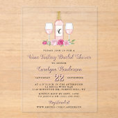 Einfach süßes Brautparty mit Weinprobe Acryleinladungen (Vorderseite)